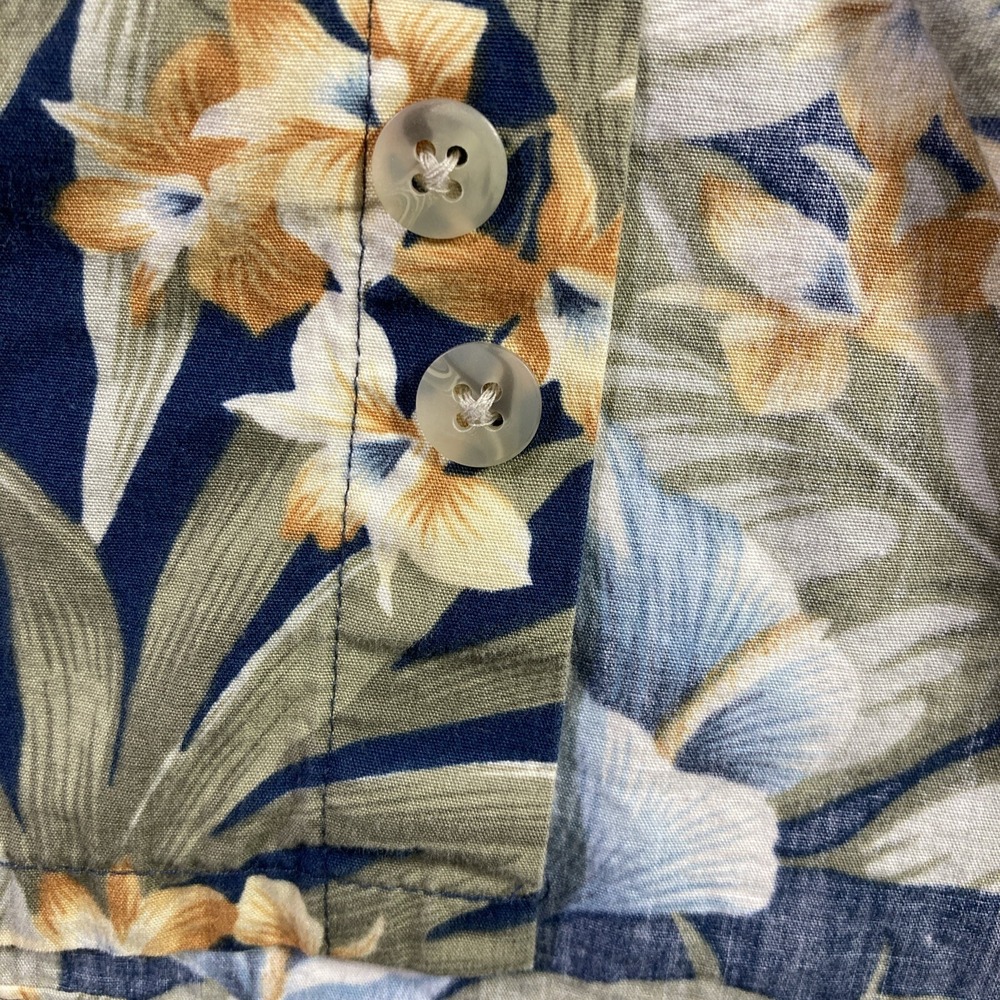 Vtg Pierre Cardin Hawaiian Shirt Men Large All Over Print Floral Button Up SS - Picture 10 of 16
